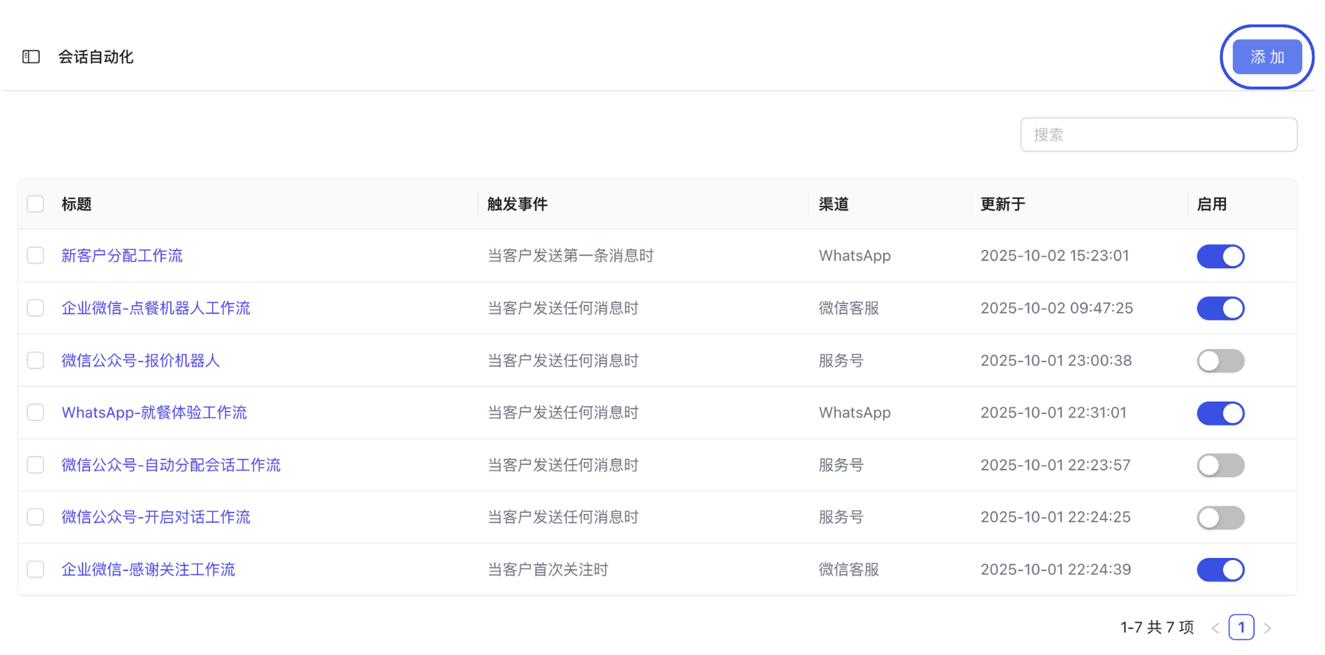 Click to add workflow